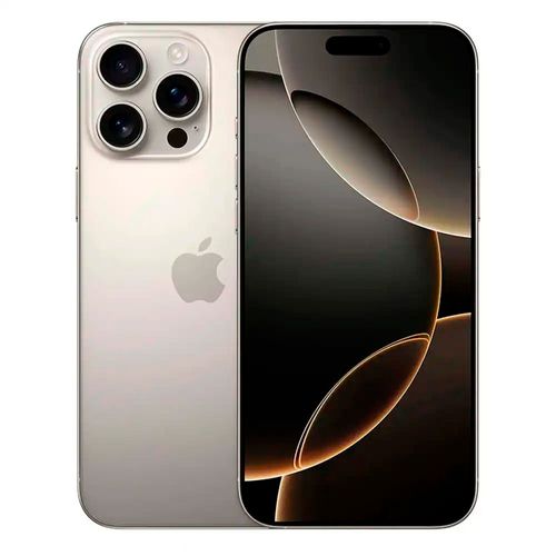 iPhone 16 Pro Max 5G eSIM 256GB, 8GB RAM, cámara principal 48MP + 48MP + 12MP, frontal 12MP, 6.9", Natural Titanium